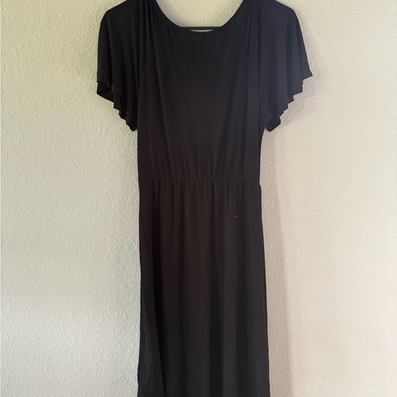 Michael Stars Black Flutter Sleeve Top Wrap Dress Size 0 One Size Fits Most EUC‎ - Picture 4 of 4